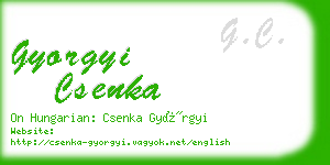 gyorgyi csenka business card